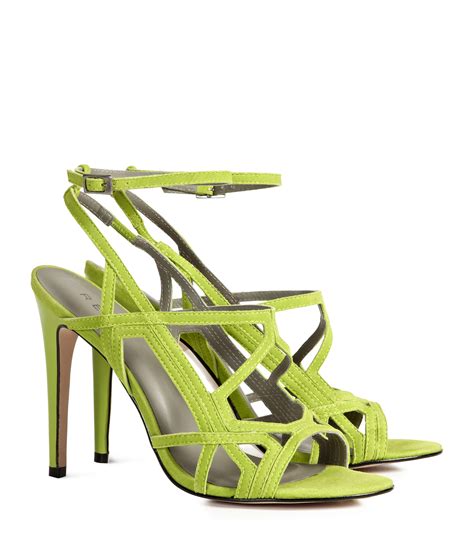 Reiss Grazia Geometric High Sandals in Lime (Green) - Lyst