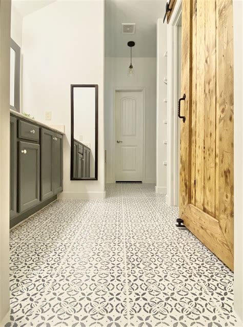 Painted and Stenciled Tile Floors | Stenciled tile floor, Tile floor ...