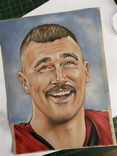 Travis Kelce Original Pencil Drawing .Fan-ART A4 . Kansas City Chiefs ...