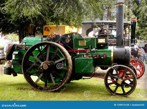 Green Steam Traction Engine Editorial Stock Photo - Image of classic ...