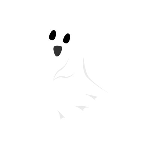 Halloween cute and happy white ghost PNG on a transparent background. Ghost with abstract shape ...