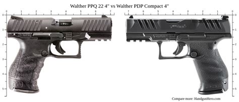 Walther PPQ 22 4" vs Walther PDP Compact 4" size comparison | Handgun Hero