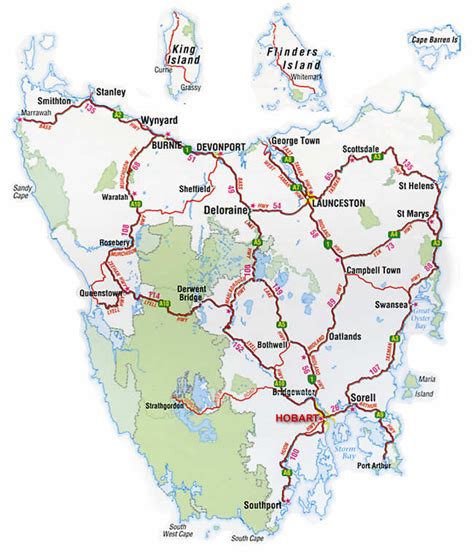 Road Maps Tasmania TAS