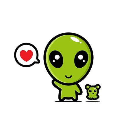 Cute alien character | Premium Vector