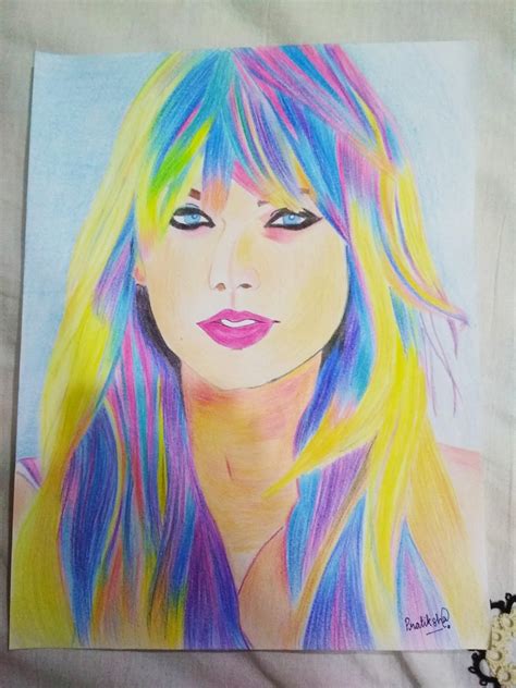 I tried making a portrait with crayons... : r/TaylorSwift