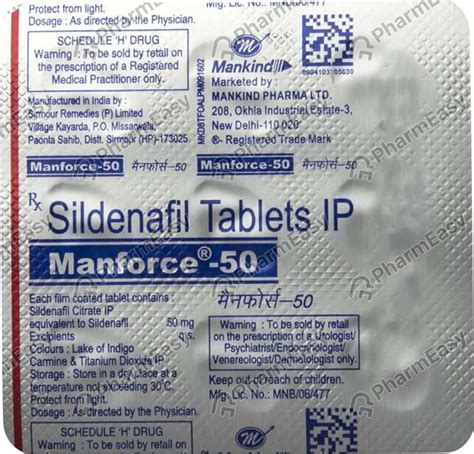 Manforce 50 MG Tablet (9): Uses, Side Effects, Price, Dosage ...