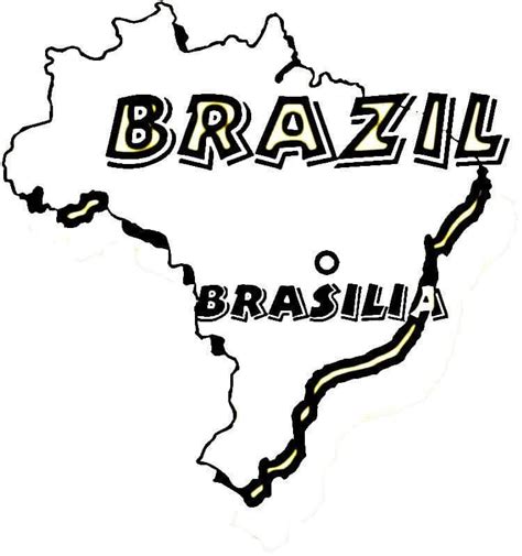 Map of Brazil coloring page - Download, Print or Color Online for Free