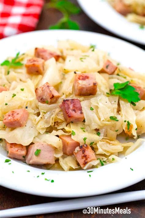 Fried Cabbage and Ham - 30 minutes meals