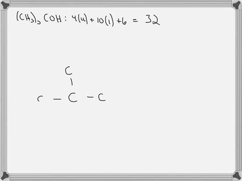 SOLVED: 2) Draw correct Lewis structure for tert-butyl alcohol (CH3)3COH including all non ...