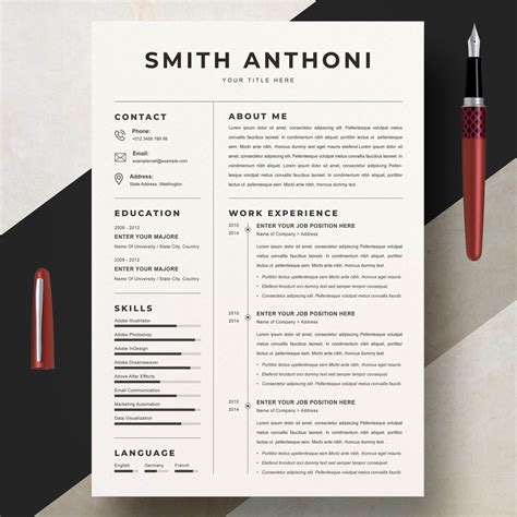 Best Modern CV Template 2023 - Resume Inventor