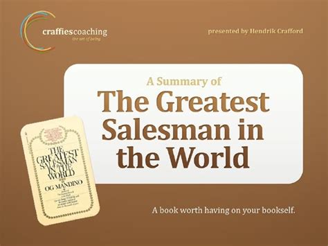 Greatest salesman in the world : Summary