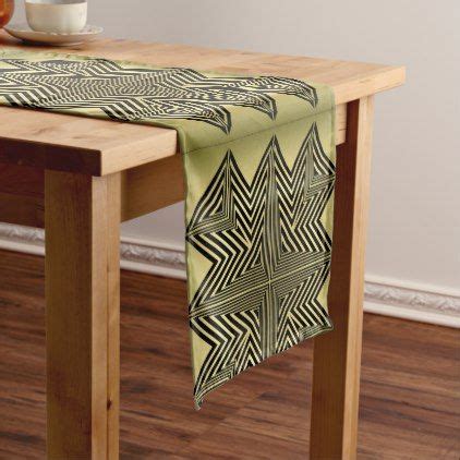 Art Deco Black and Gold Diamond Pattern Short Table Runner - gold gifts ...