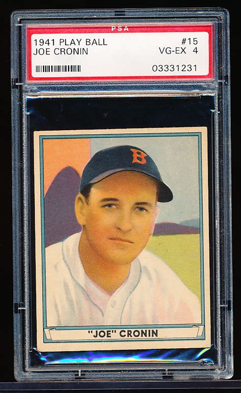 Lot Detail - 1941 Playball Baseball- #15 Joe Cronin, Boston Red Sox ...