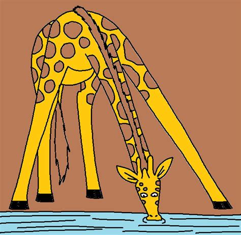 Giraffe drinking water by LiamFrew on DeviantArt