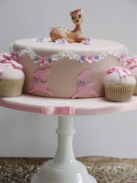 Bambi Christening Cake | Baby girl cakes, 1st birthday cake for girls ...