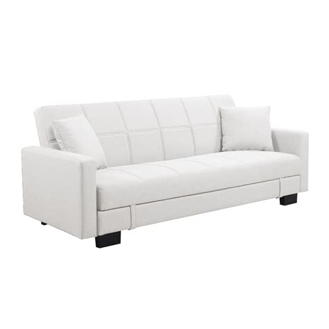 White Leather Sofa Bed With Storage | Cabinets Matttroy