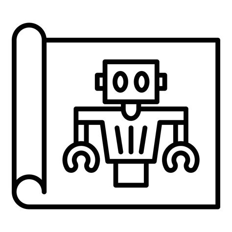 Robot Blueprint Icon Style 12879274 Vector Art at Vecteezy