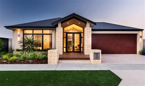 house frontages single story stone pillars australia - Google Search | Facade house, House ...