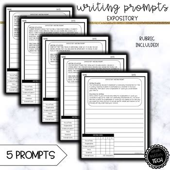 Expository Writing Prompts (5 Prompts) by Sarah Miller Tech | TpT