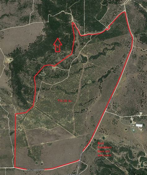 Aerial Map - 711.2 Acres for Cattle & Hunting, East of Possum Kingdom ...