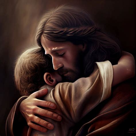 Jesus Hugging Boy 3 - Etsy Christian Drawings, Christian Paintings ...