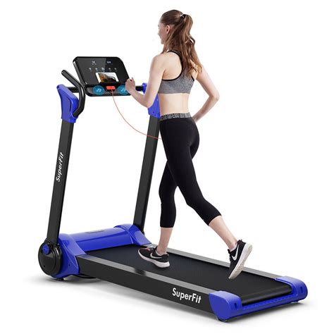 Superfit 2.25HP Folding Electric Motorized Treadmill With Speaker Blue - Walmart.com