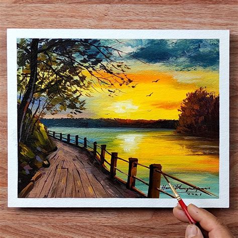 New acrylic landscape painting 🎨😍 | landscape art | New acrylic ...