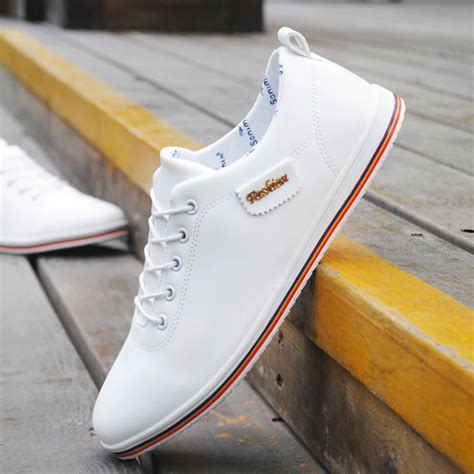 Summer men white sports shoes men's casual Korean men casual flats shoes youth trendy young men ...