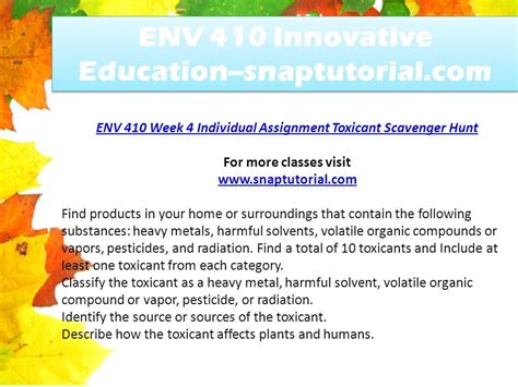 ENV 410 Innovative Education- -snaptutorial.com - ppt download