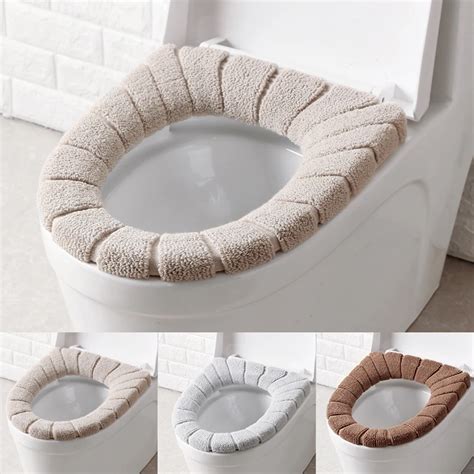 New Bathroom Toilet Seat Closestool Washable Soft Warmer Mat Cover Pad Cushion Toilet ...