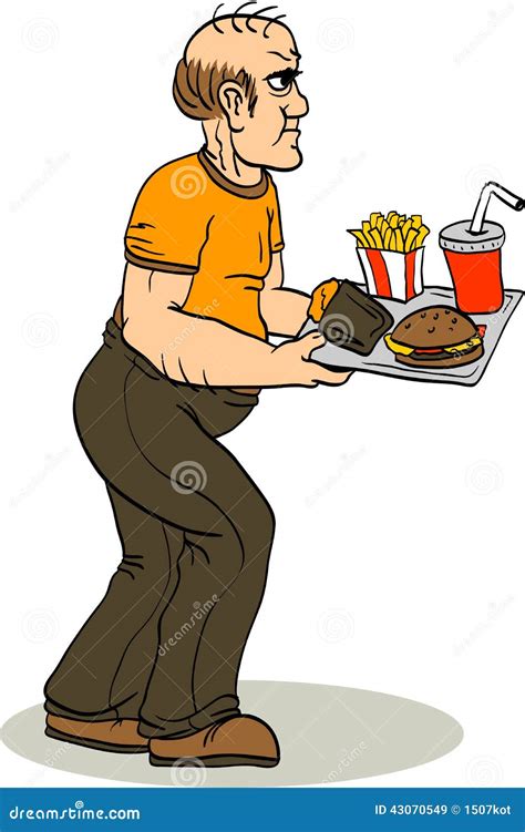 Glutton stock vector. Illustration of hamburger, cartoon - 43070549