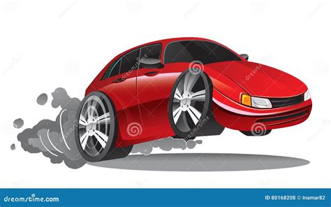 Red Sport Car Cartoon stock vector. Illustration of chrome - 80168208