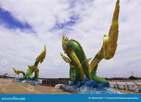 Naga statue stock image. Image of sand, sculpture, asia - 280201683