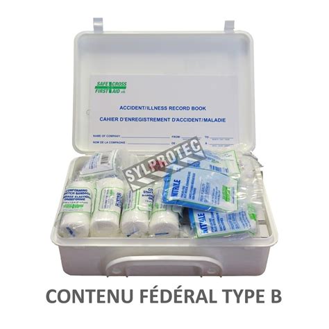 Federal type B first aid kit with a 13 types of item content