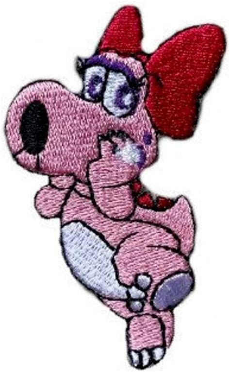 Amazon.com: Birdo Patch (2.75 Inch) Pink Dinosaur Embroidered Iron/Sew-on Badge S-uper M-Ario ...