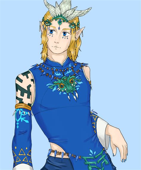 the frostbite armor almost made me forgive the absence of the gerudo outfit in totk (art by me ...