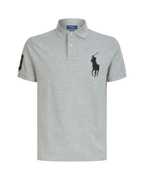 Polo Ralph Lauren Big Polo Logo Polo Shirt in Gray for Men | Lyst