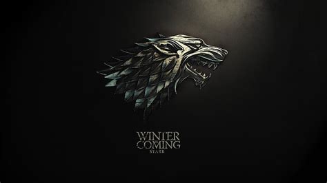 HD wallpaper: Game of Thrones wallpaper, sigils, House Stark, black ...