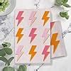 Amazon.com: COWEB Preppy Pink and Orange Lightning Bolt Decorative Hand Towels for Bathroom ...