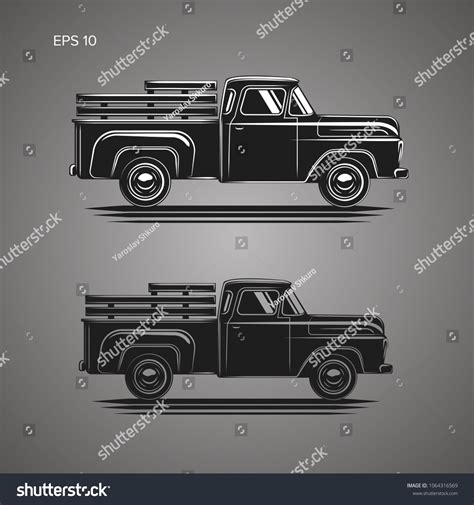 Old Retro Pickup Truck Vector Illustration Stock Vector (Royalty Free) 1064316569 | Shutterstock