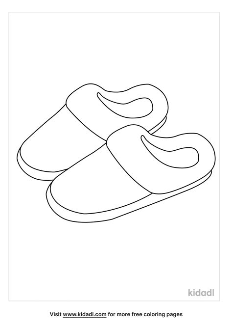 Free Slippers Coloring Page | Coloring Page Printables | Kidadl