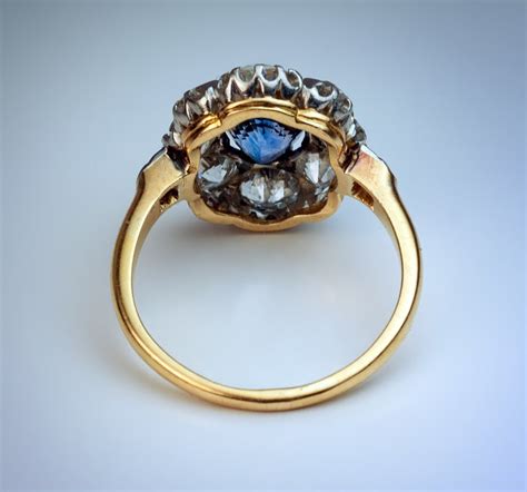 Antique Sapphire Diamond Engagement Ring at 1stDibs