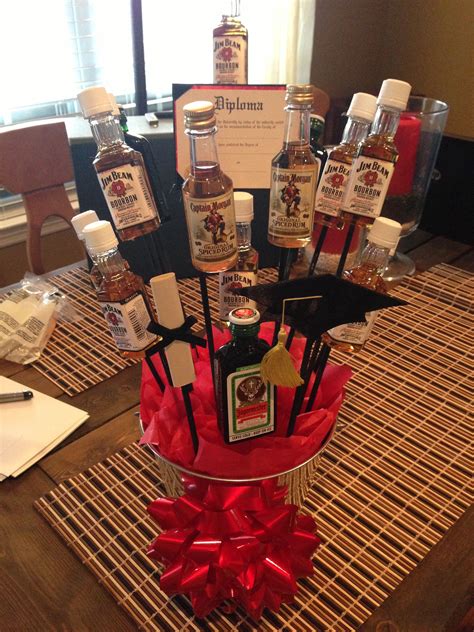 Alcohol bouquet for a guy graduating college Boyfriend Graduation Gift ...