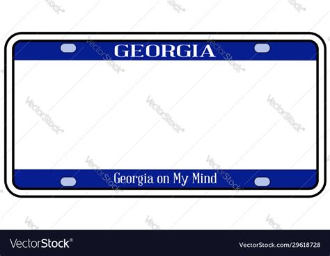 Blank georgia license plate Royalty Free Vector Image