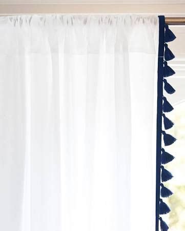 tassle trimmed blue adn white curtains - Google Search | Tassel curtains, Spring bedroom ...