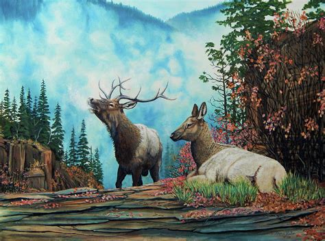 Rocky Mountain Elk Painting by Anna Yoder-McSweeney