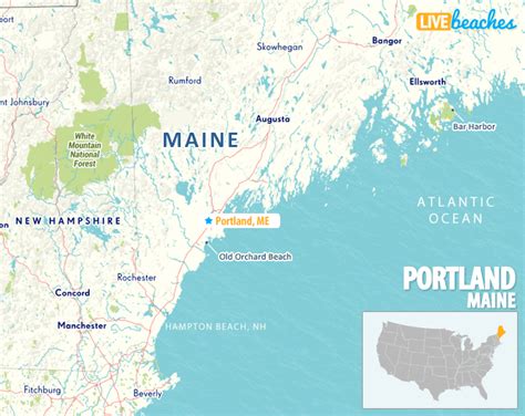 Map of Portland, Maine - Live Beaches