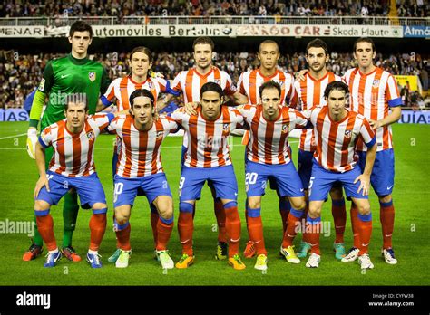 03.11.2012 Valencia, Spain. Athletico Madrid squad pose prior to the La ...