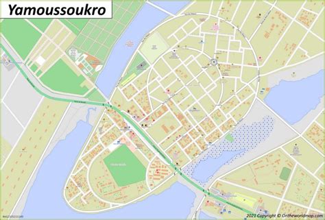 Yamoussoukro Map | Côte d'Ivoire | Detailed Maps of Yamoussoukro