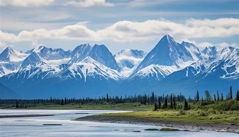 Premium Photo | Alaska mountain range wilderness nature landscape snowy ...